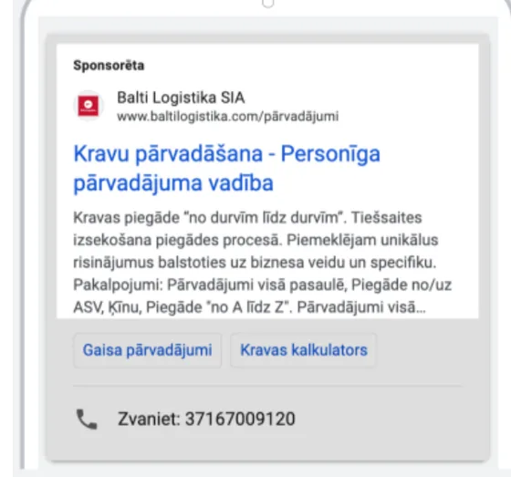 Meklēšanas sludinājums latviešu valodā