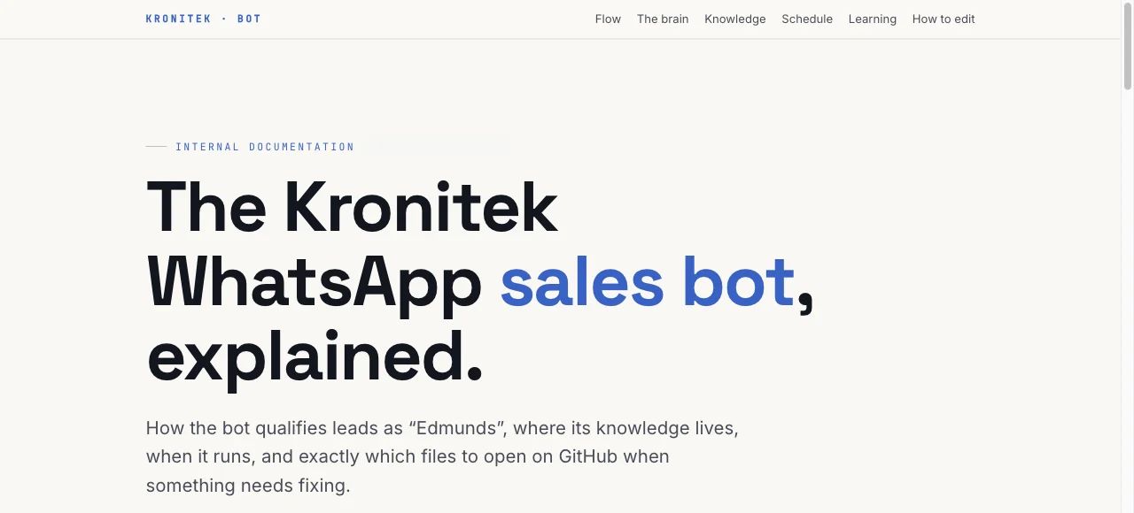 Kronitek AI pārdevēja dokumentācija